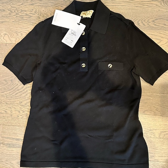 Black polo t-shirt Salvatore Ferragamo size large.